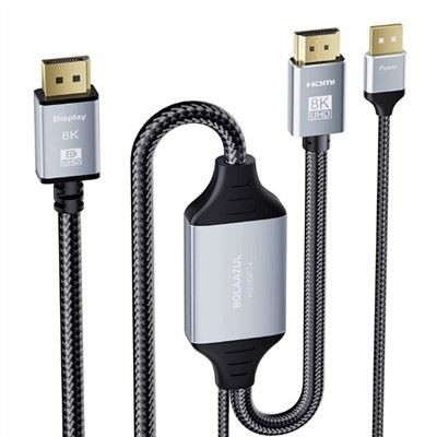 สายเคเบิลอะแดปเตอร์ HDMI 2.1 ถึง DisplayPort 1.4